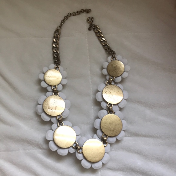 J.Crew White Floral statement necklace with studs - Picture 7 of 9